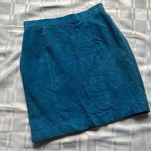 Pelle Cuir Vintage Blue Suede Mini Skirt